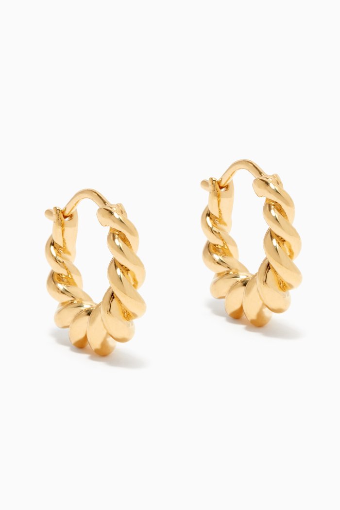 

Mini Tidal Gold-Plated Brass Hoops