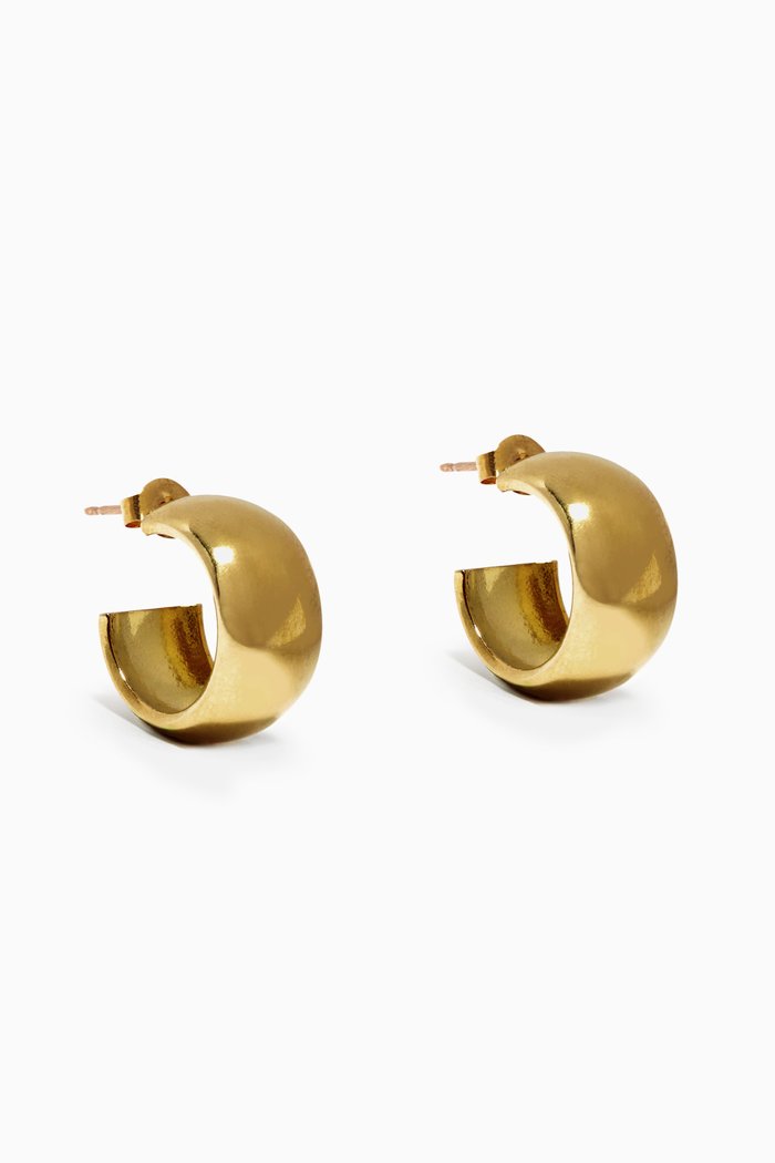 

Luna Curved Hoop Earrings, Gold