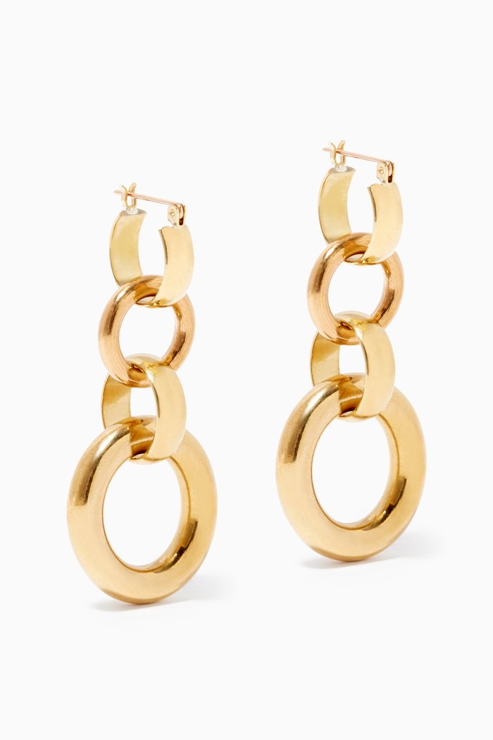 

Portrait Oval Drop Earrings, Gold