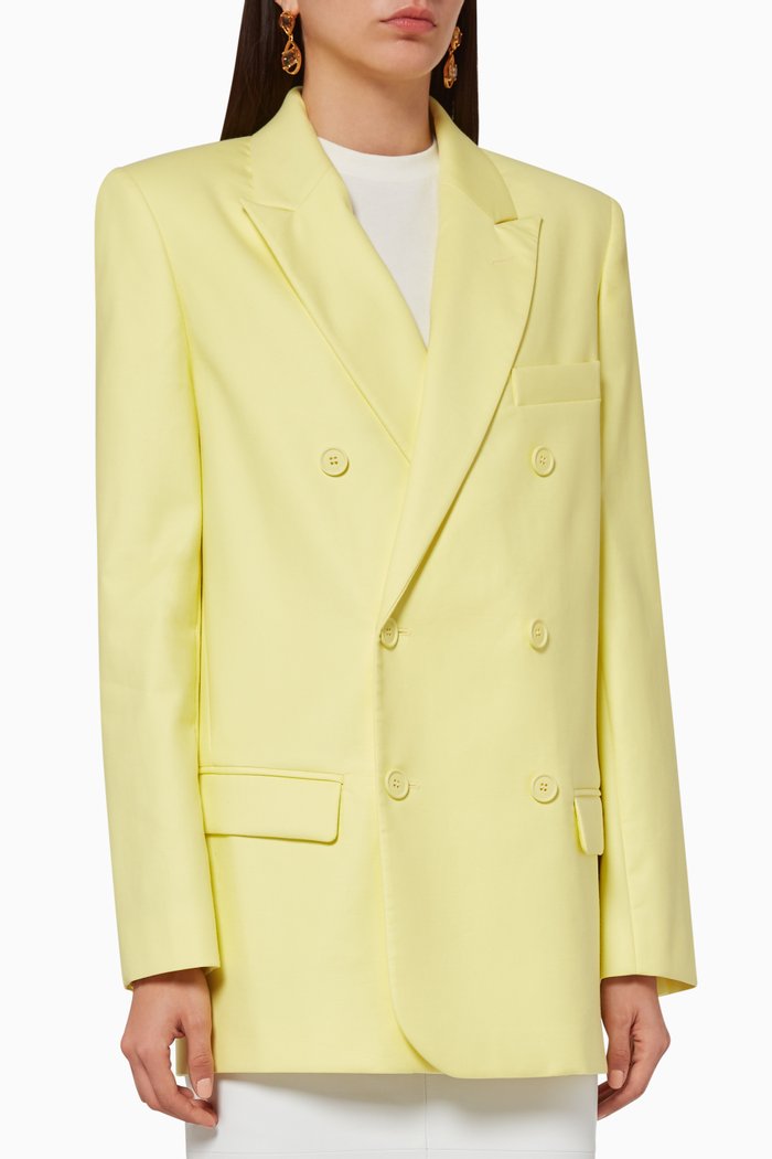 

Double-Breasted Relaxed-Fit Jacket, Yellow