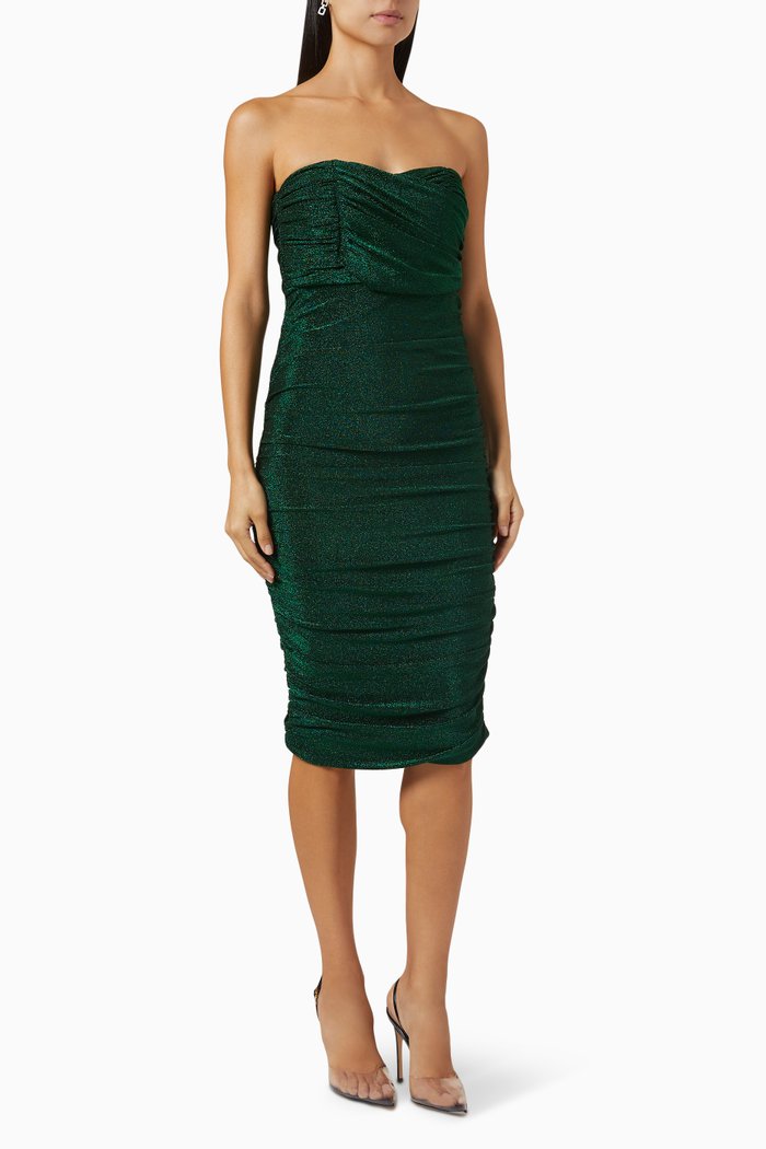 

Valda Metallic Midi Dress, Green