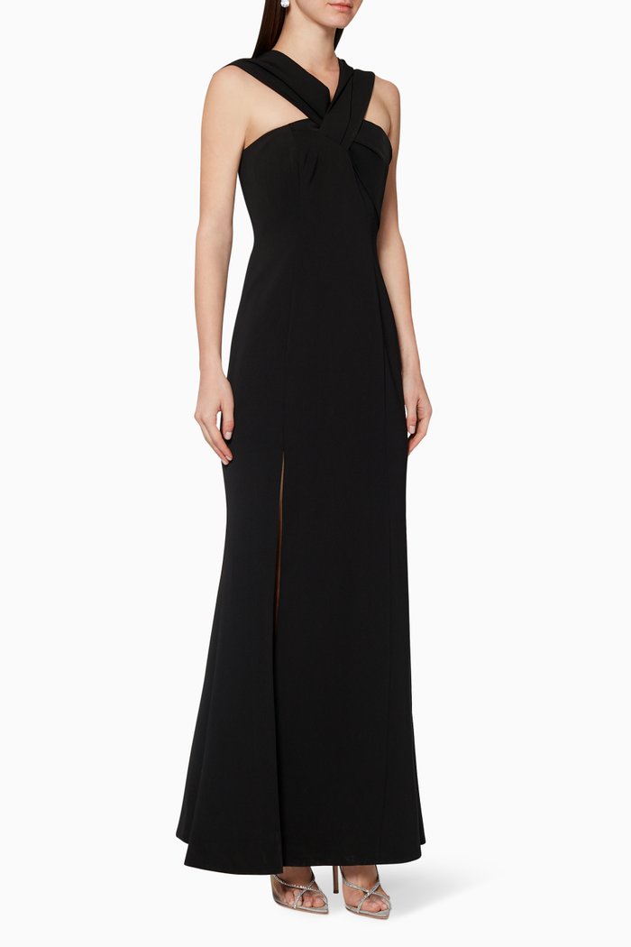 

Caliber Halter Twist Gown, Black