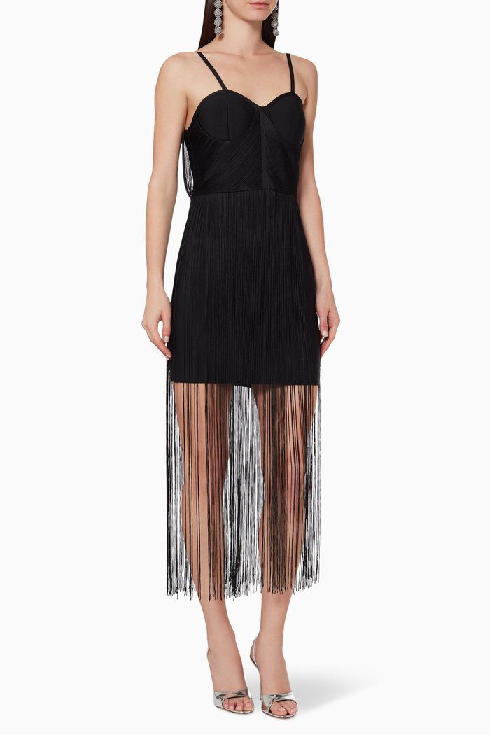 

Mariana Fringed Dress, Black