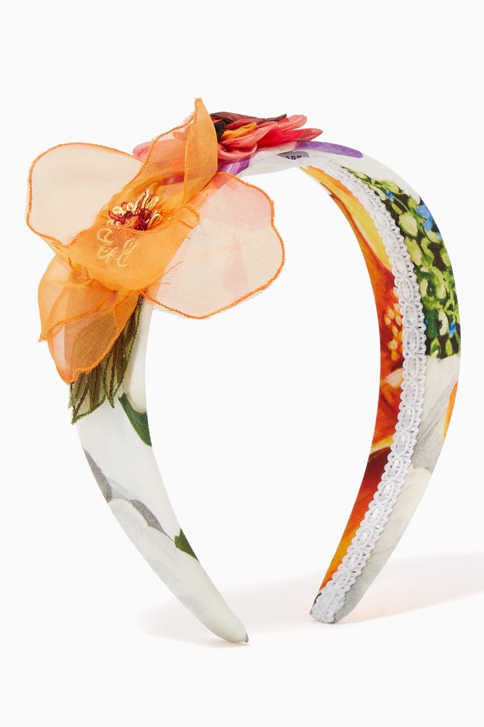 

Blooming Poplin Headband, White