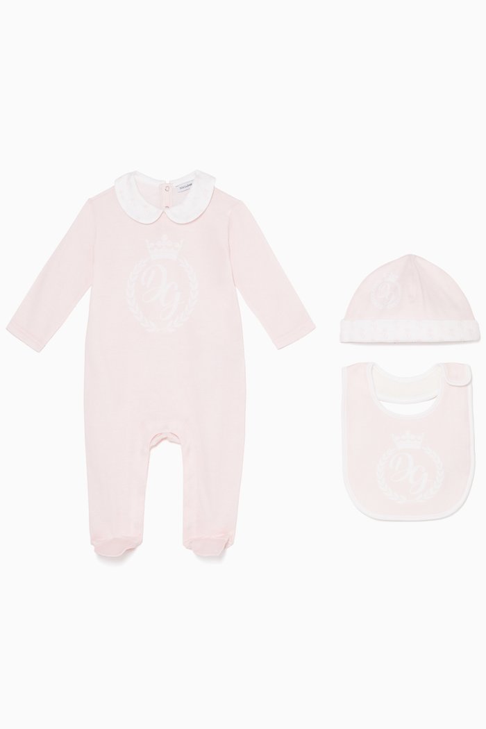 

Logo-Print Bodysuit Gift Set, Pink