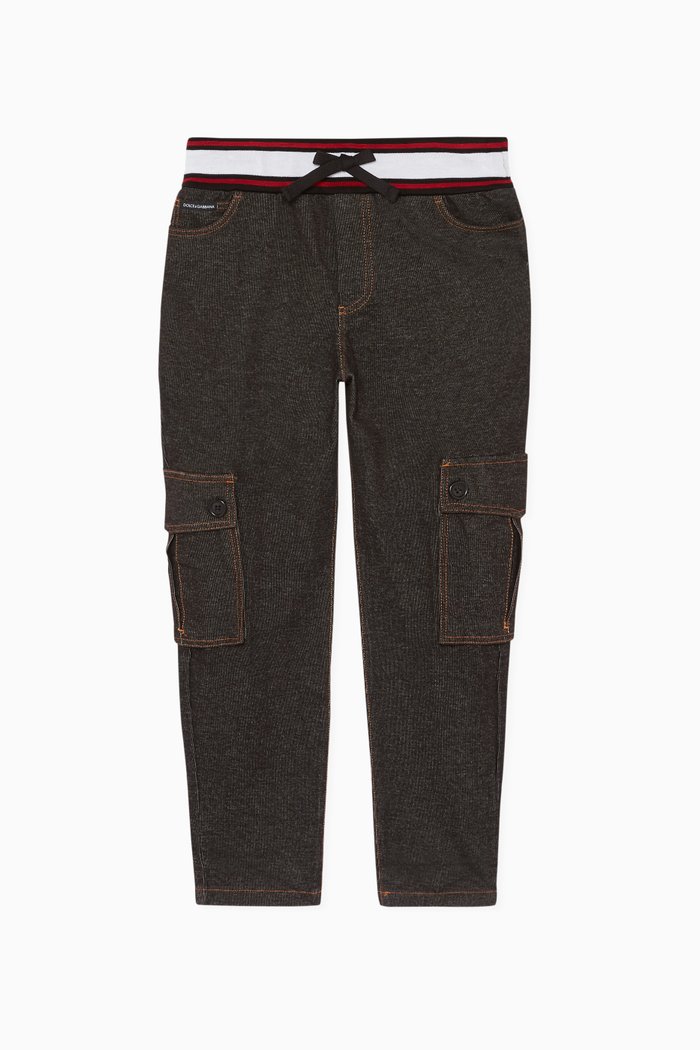 

Denim Cargo Pants, Black