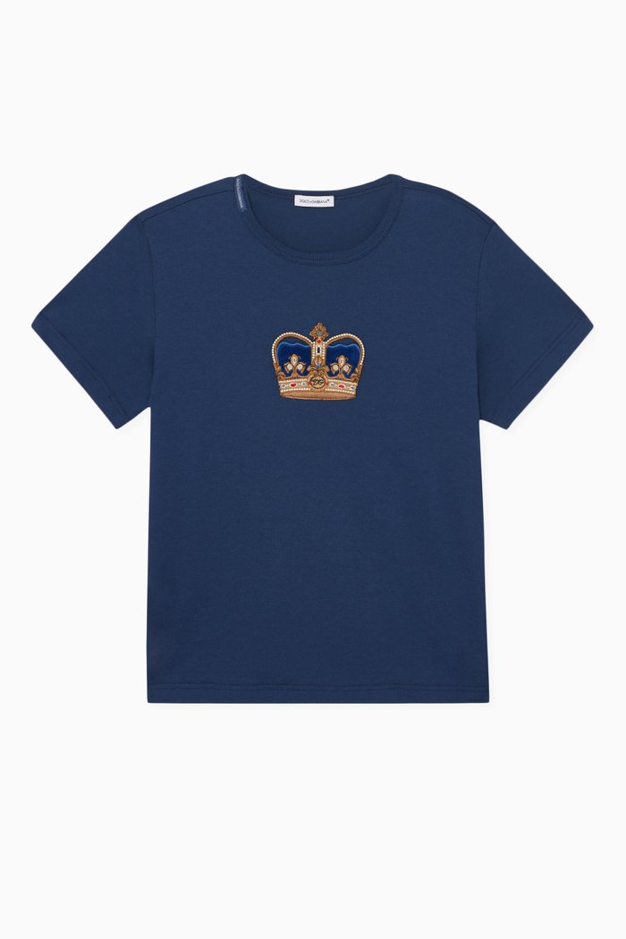 

Crown Embellished T-Shirt, Blue