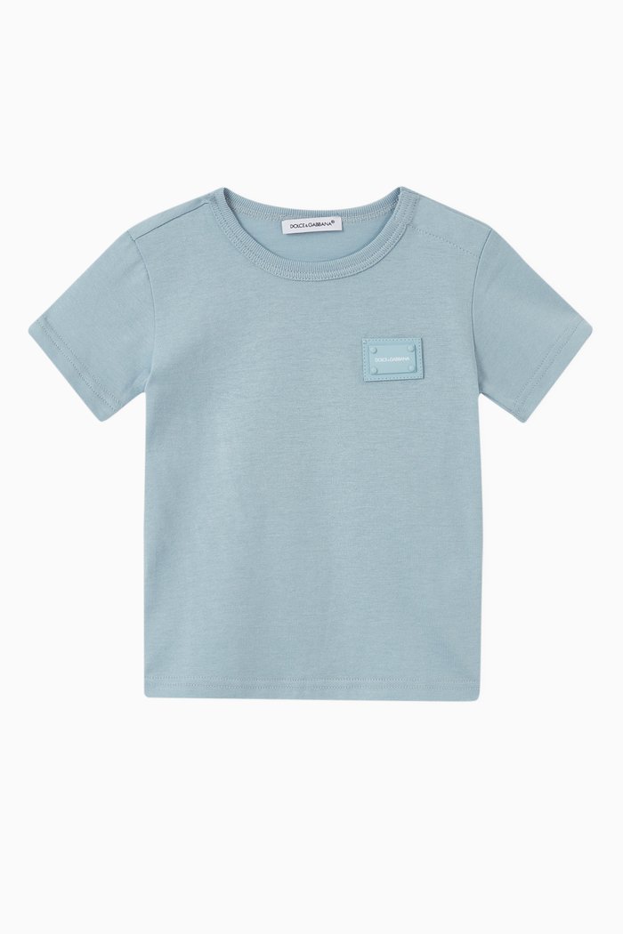 

Cotton T-shirt with DG Plaque, Blue