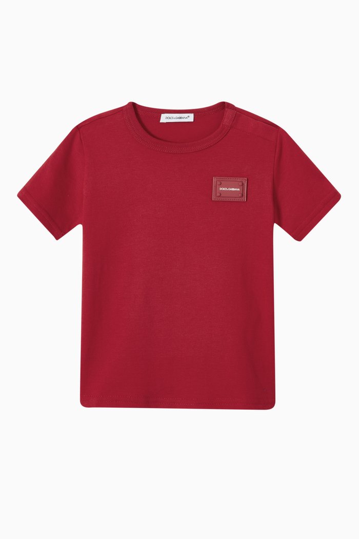 

T-shirt with DG Plaque in Cotton, Red