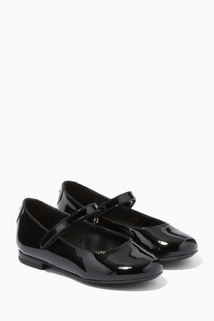 

Vernice Leather Ballet Flats, Black