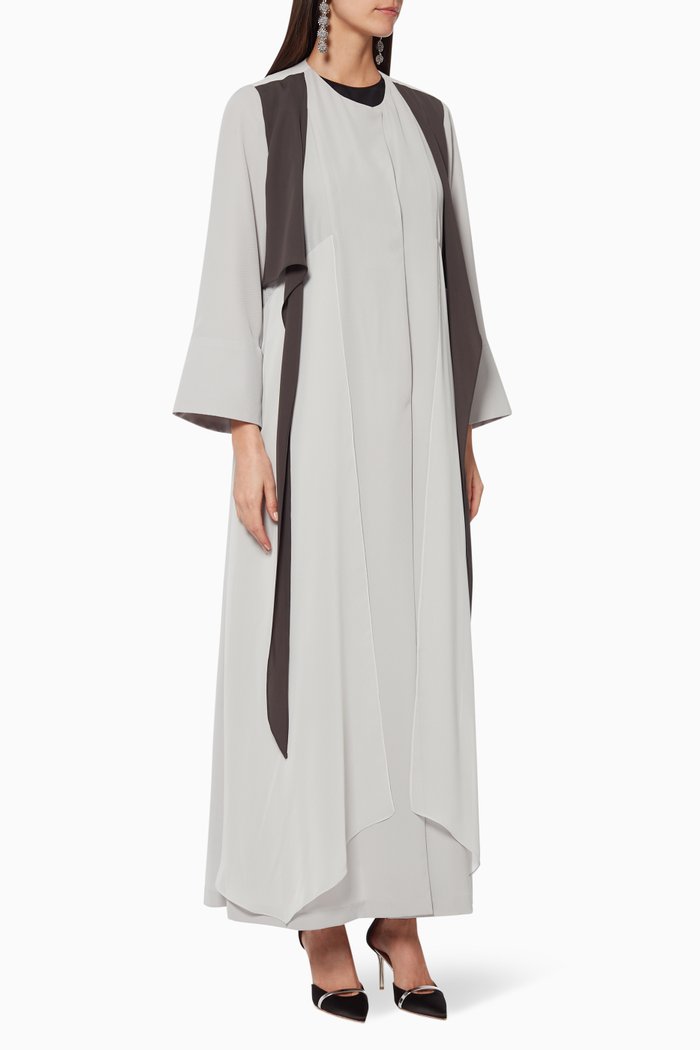 

Earth Tone Layered Abaya, Grey