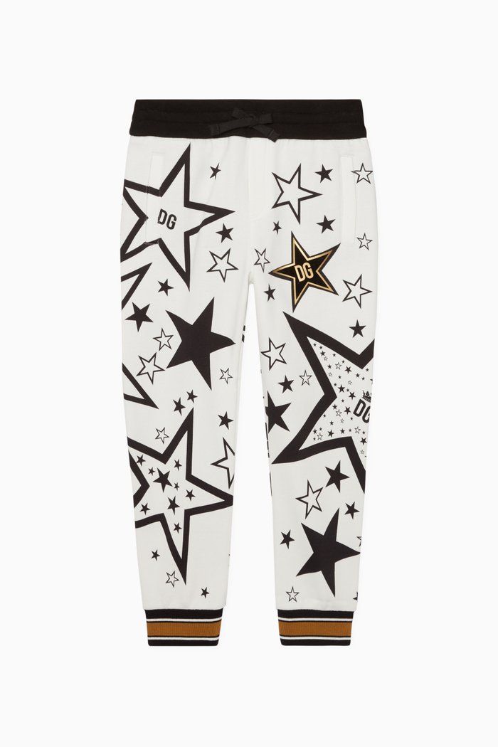 

Star Print Millennials Trackpants, White