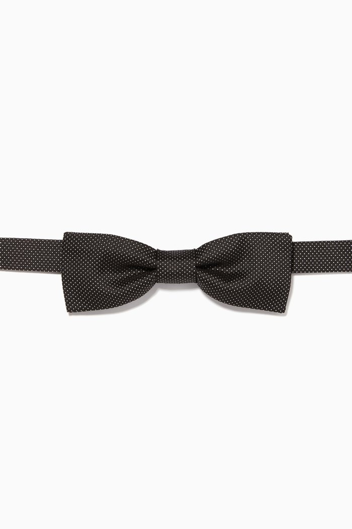 

Jacquard Silk Bow Tie, Black