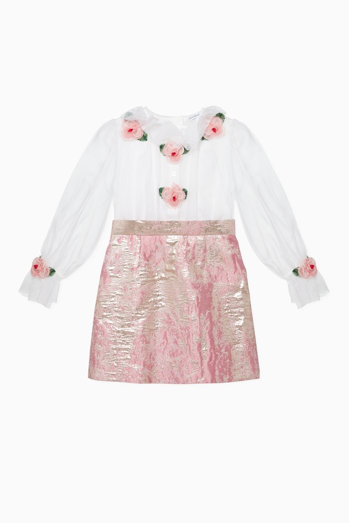 

Jacquard Silk Dress, Pink