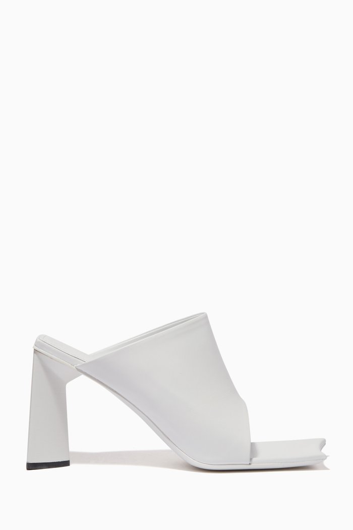 

Moon 90 Mule Sandals in Smooth Calfskin, White