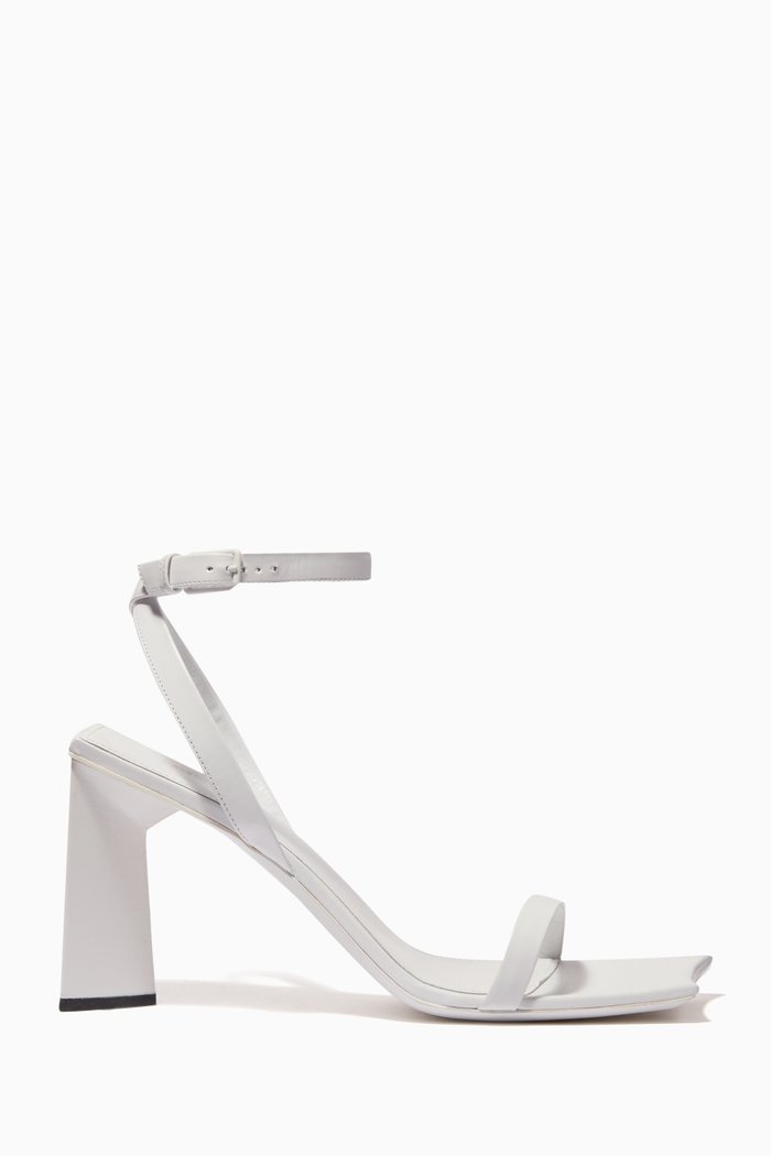 

Moon 90 Ankle Strap Sandals in Smooth Calfskin, White