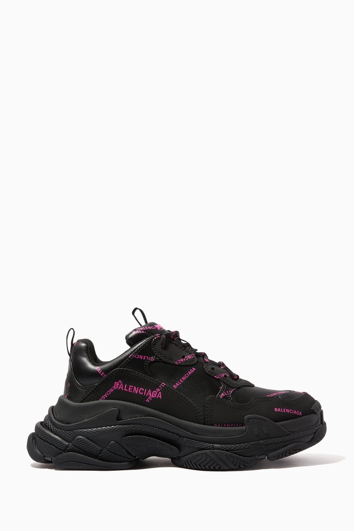 

Triple S Allover Logo Sneakers, Black