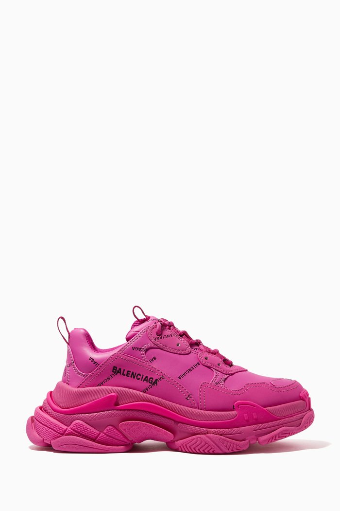 

Triple S Allover Logo Sneakers, Pink