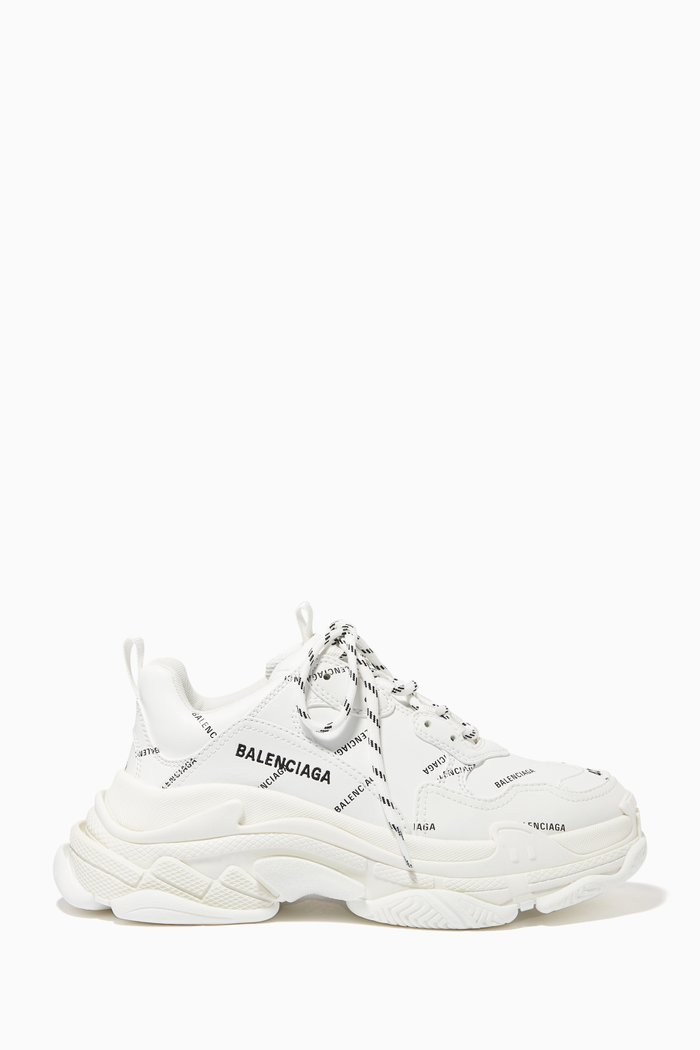 

Triple S Allover Logo Sneakers, White