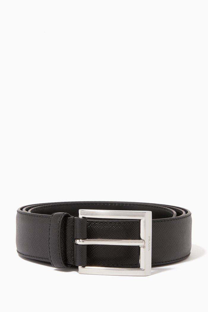 

Classic Saffiano Leather Belt, Black