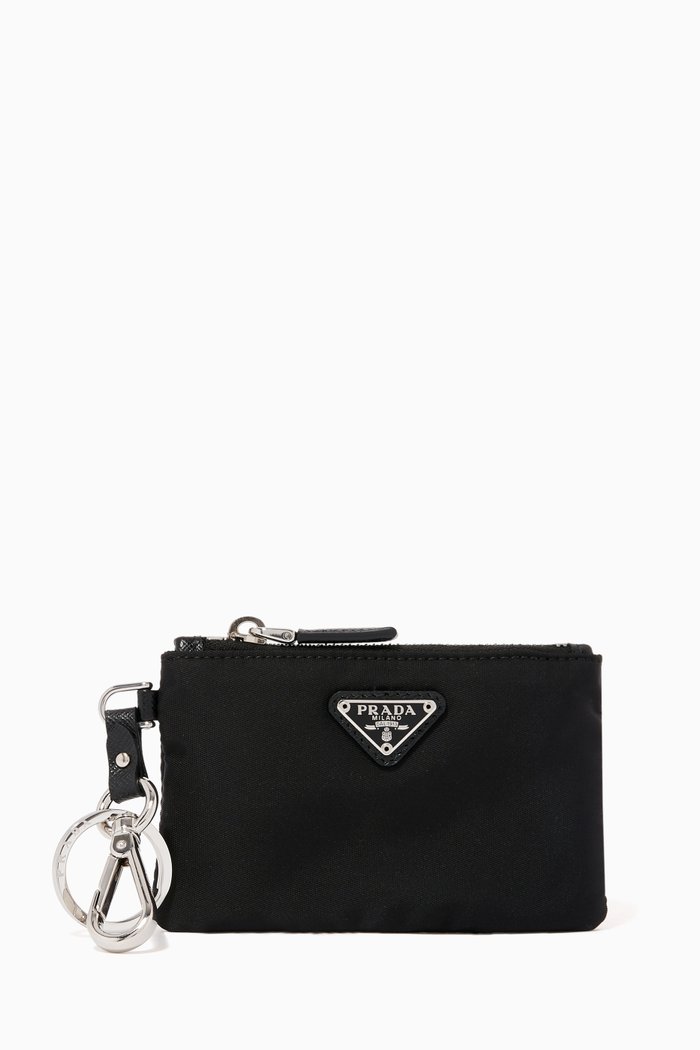 

Nylon Coin Zip Key Ring, Black