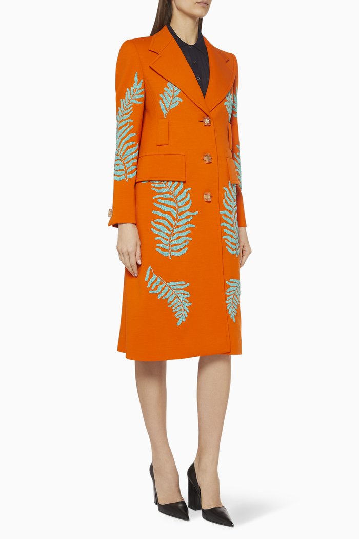 

Punto Stoffa Wool Knit Coat, Orange