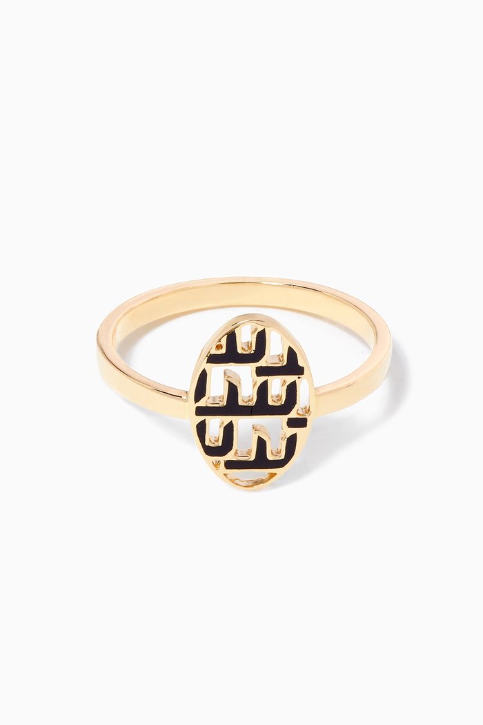 

Nasj S Letter Gold Ring, Yellow