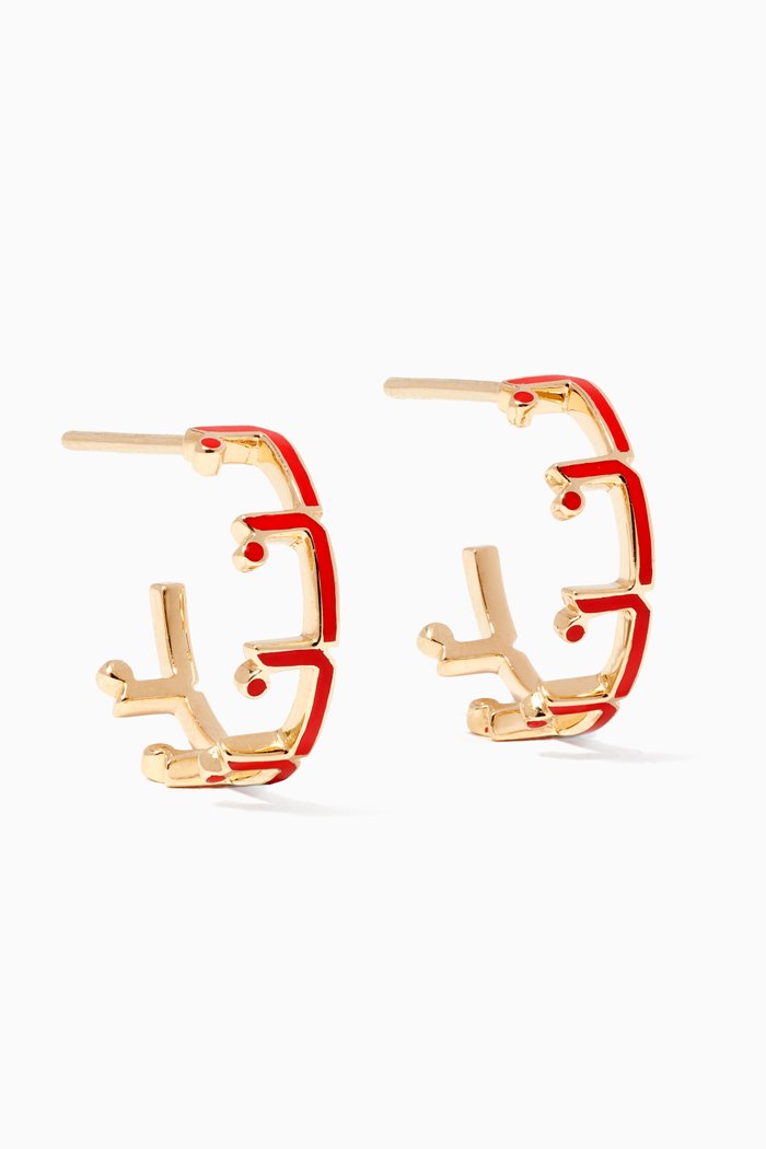 Nasj N Letter Gold Hoop Earrings, Yellow