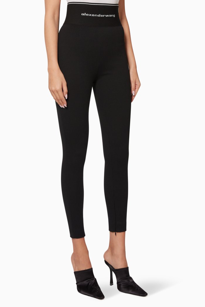 

Zipper Logo Leggings, Black