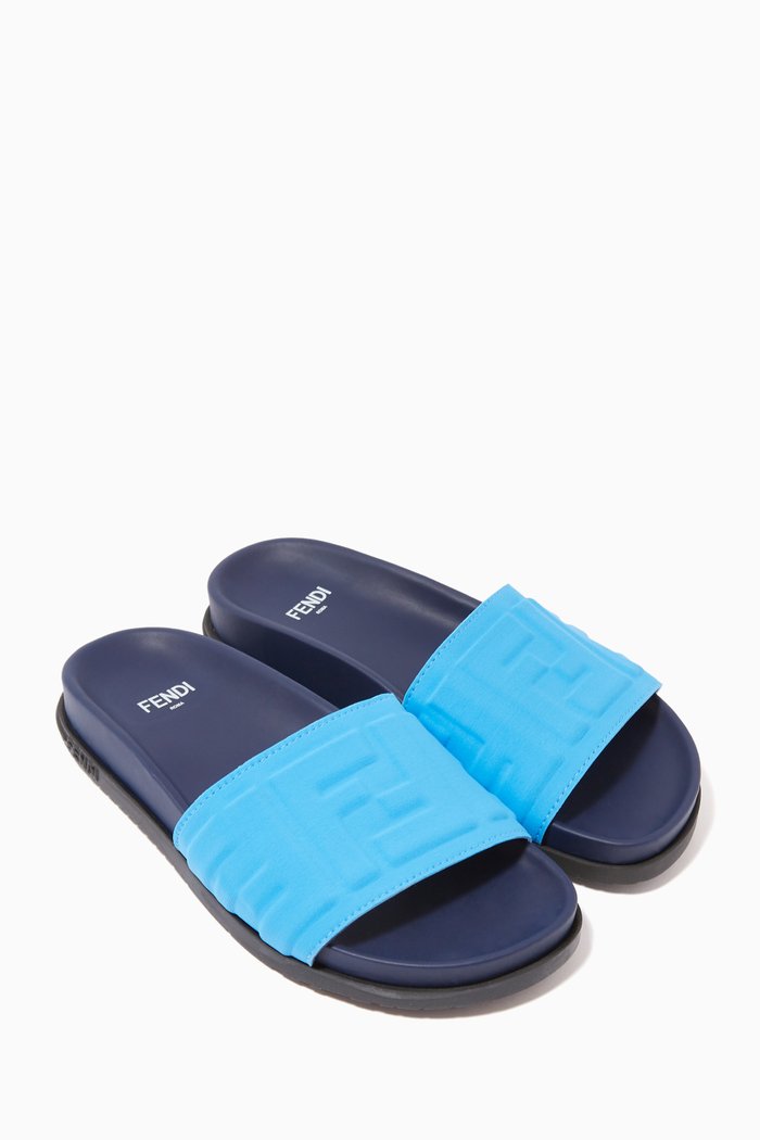 

Embossed Logo Pool Slides, Blue