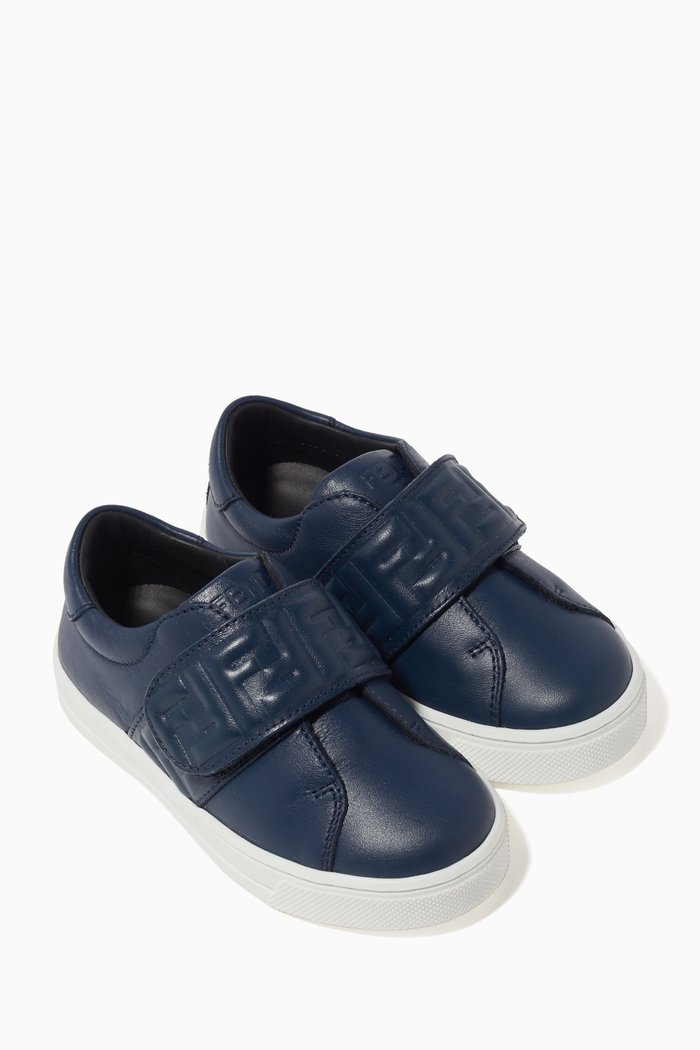 Embossed Velcro Sneakers, Blue
