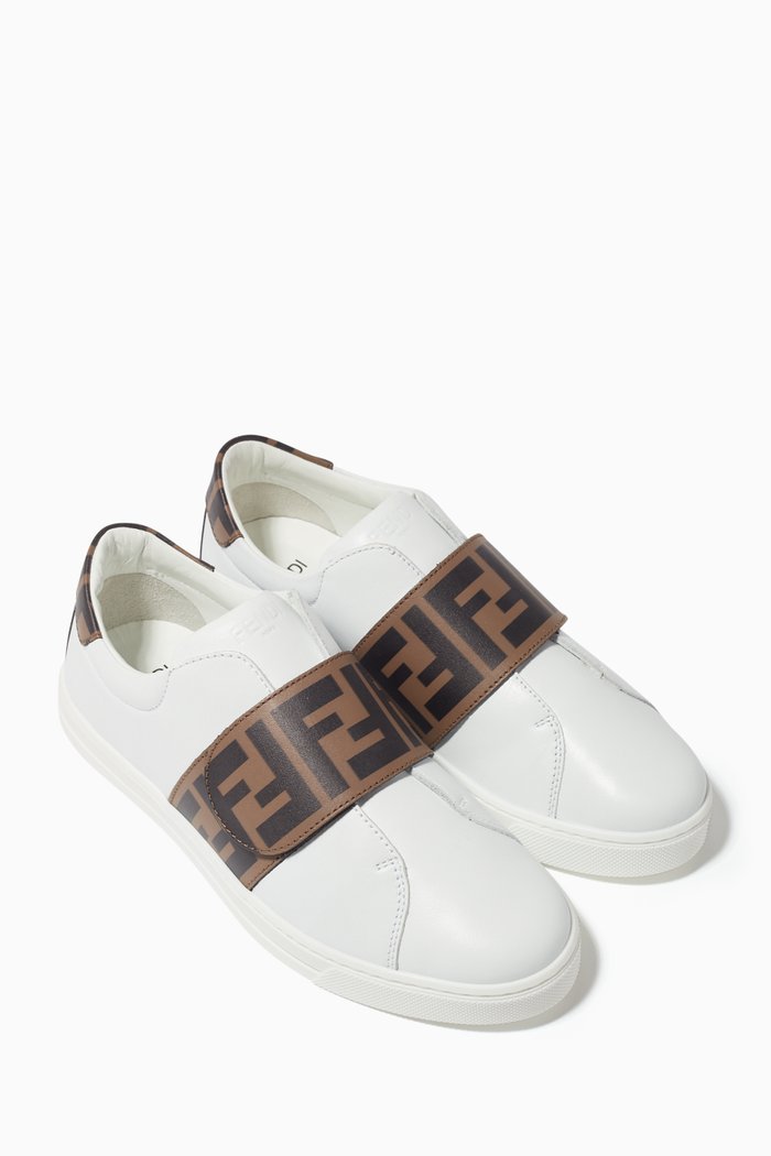 

FF Logo Velcro Sneakers, White