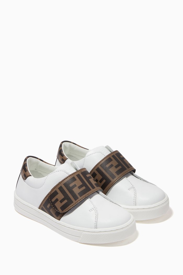 

FF Logo Sneakers in Nappa, White