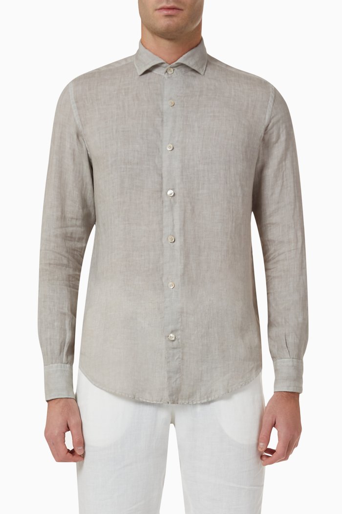 

Solid Shirt in Linen, Neutral