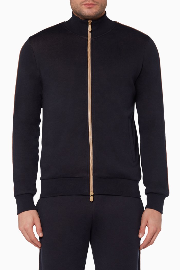 Funnel-Neck Sweatshirt, Blue