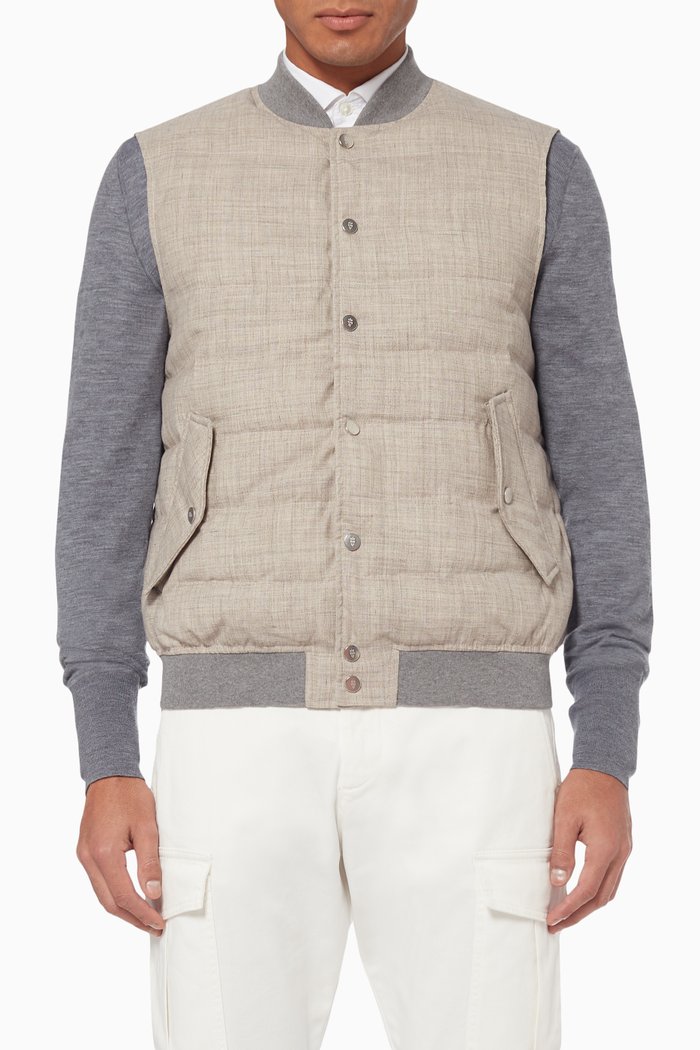 

Contrast Detail Down Gilet, Neutral