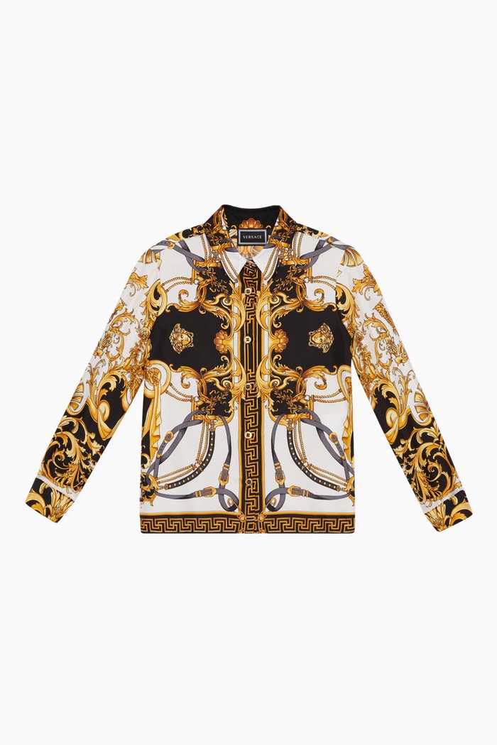 

Baroque Print Silk Shirt, Multicolour