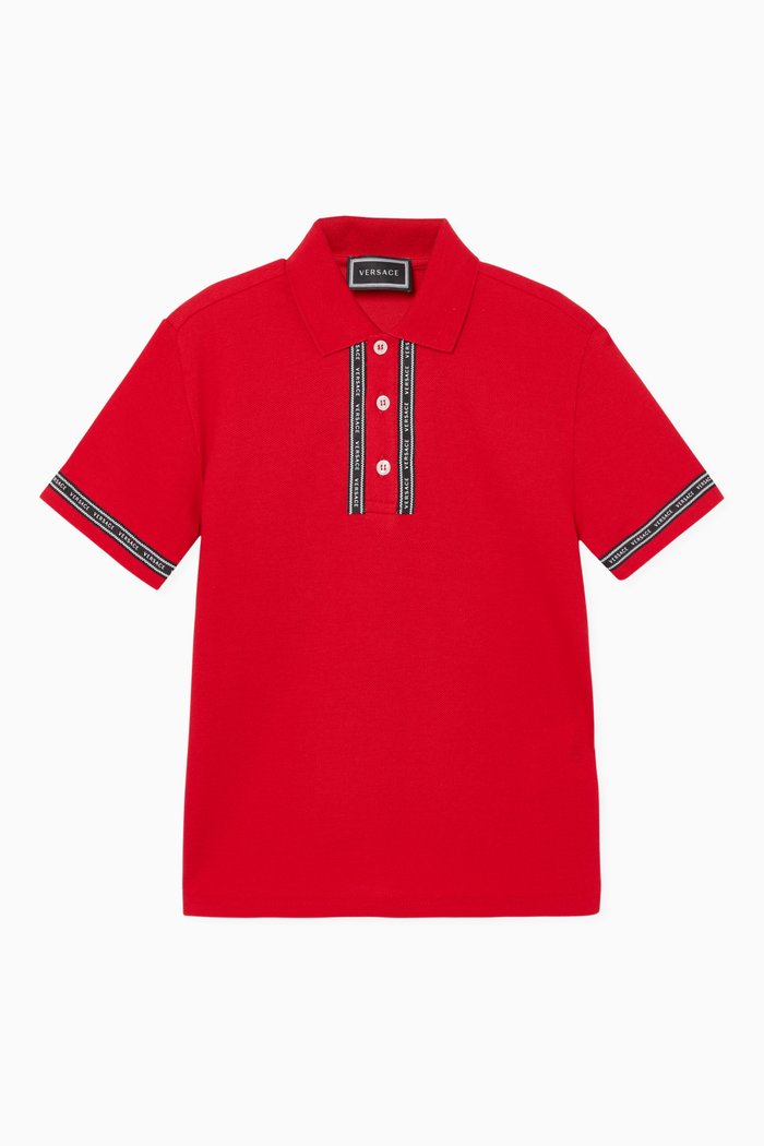 

Cotton Piqué Polo Shirt, Red