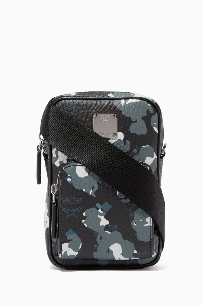 

Floral Leopard Cross-Body Tech Pouch, Black