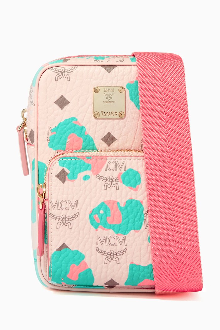 

Crossbody Tech Pouch in Floral Leopard, Pink