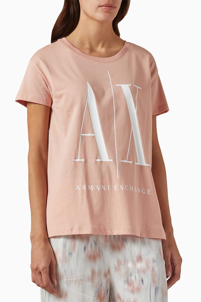 Icon Logo T-Shirt in Cotton, Pink