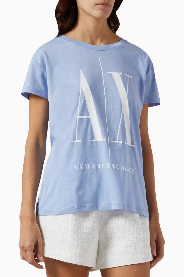 Icon Logo T-Shirt in Cotton, Blue