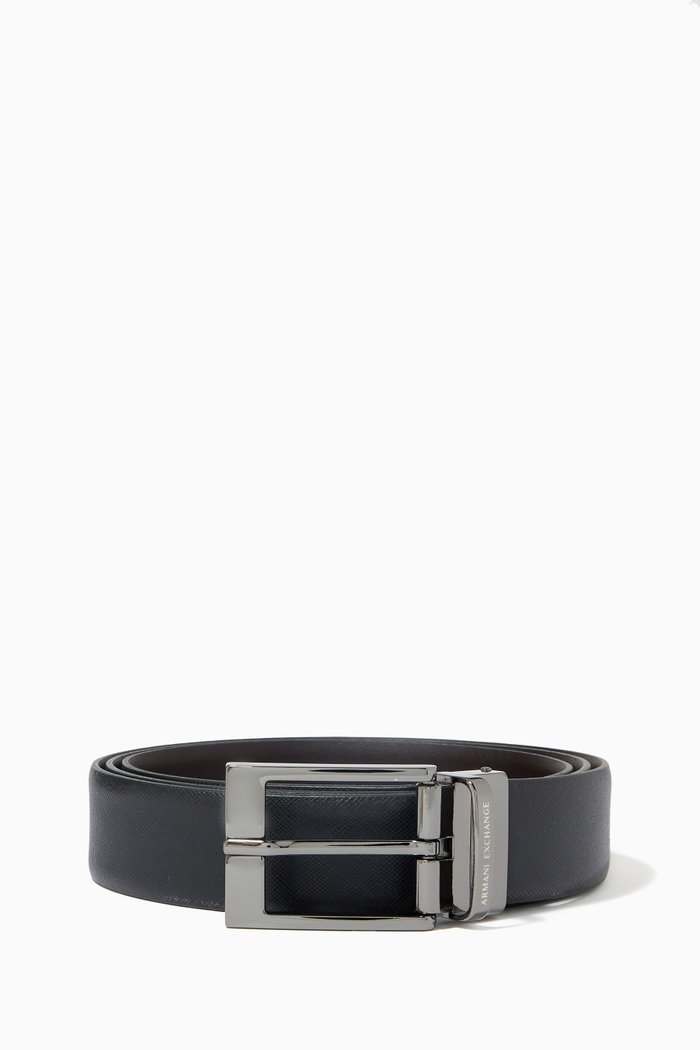 

Harness Reversible Belt in Saffiano Leather, Black