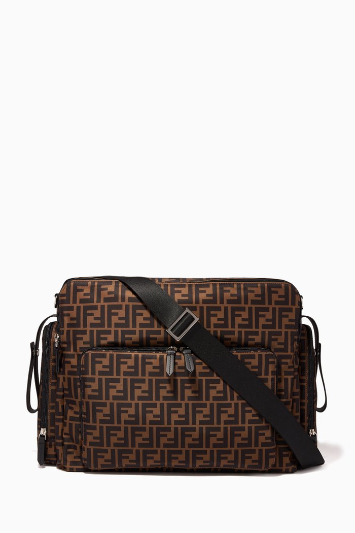 FF Logo Changing Bag, Brown