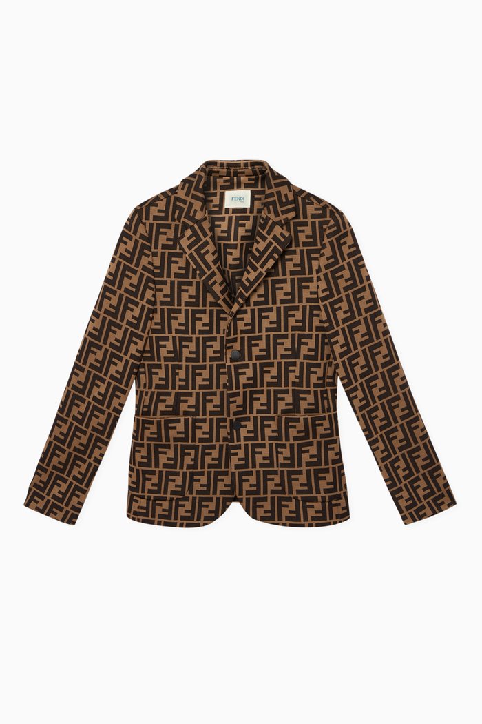 

FF Cotton Jacquard Blazer, Brown