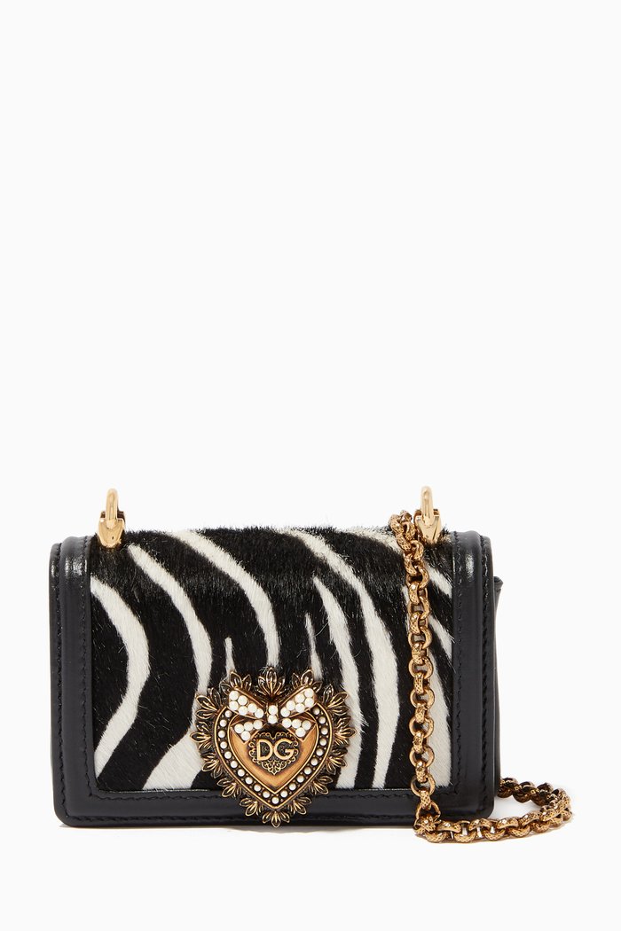 

Micro Devotion Pony-Hair Leather Bag, Black