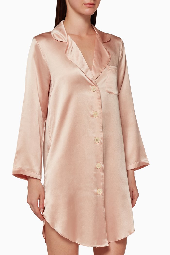 

Jillian Silk Night Shirt, Pink