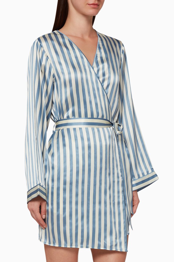 

Langley Silk Robe, Blue