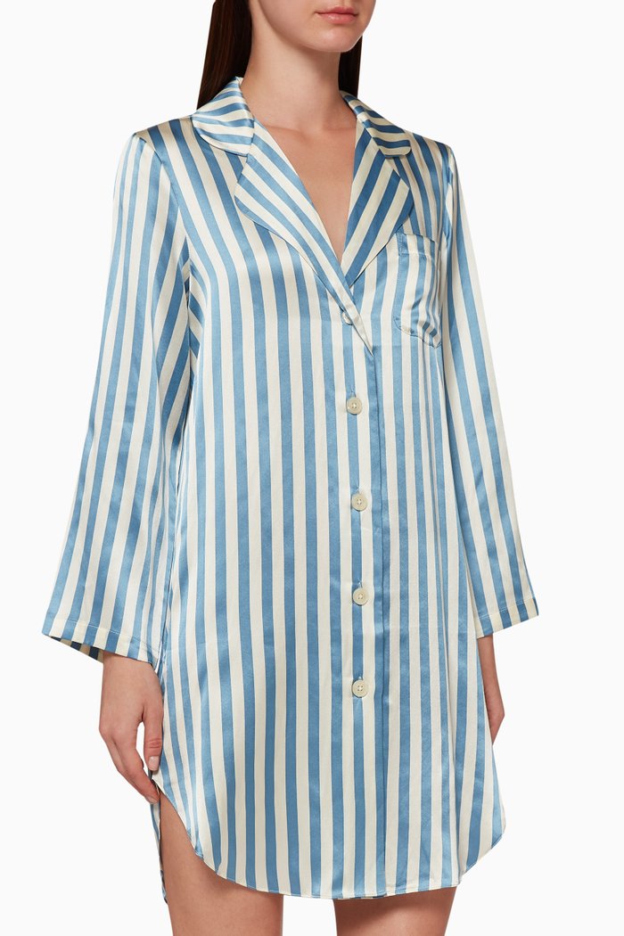 

Jillian Silk Night Shirt, Blue