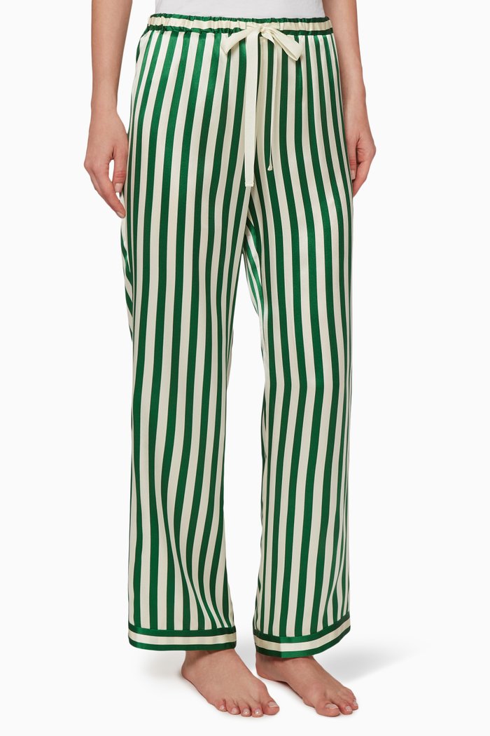 

Chantal Silk Pants, Green